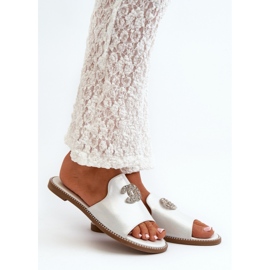 Papuci eleganti de dama de la S.Barski Silver gri 1