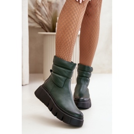 Botine de dama Zazoo Dark Green verde 1