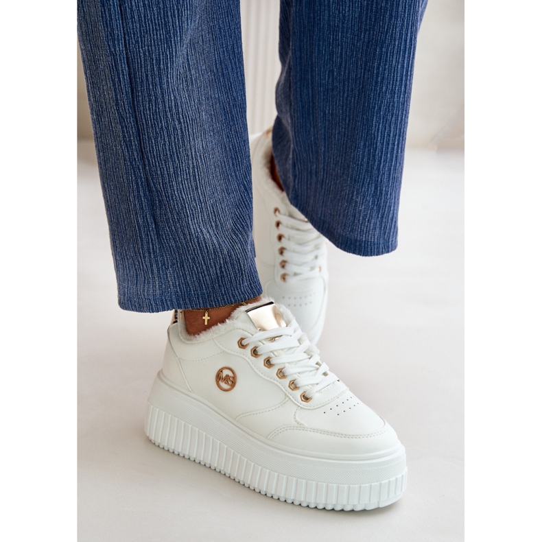 Pantofi sport cu fund gros, alb 1