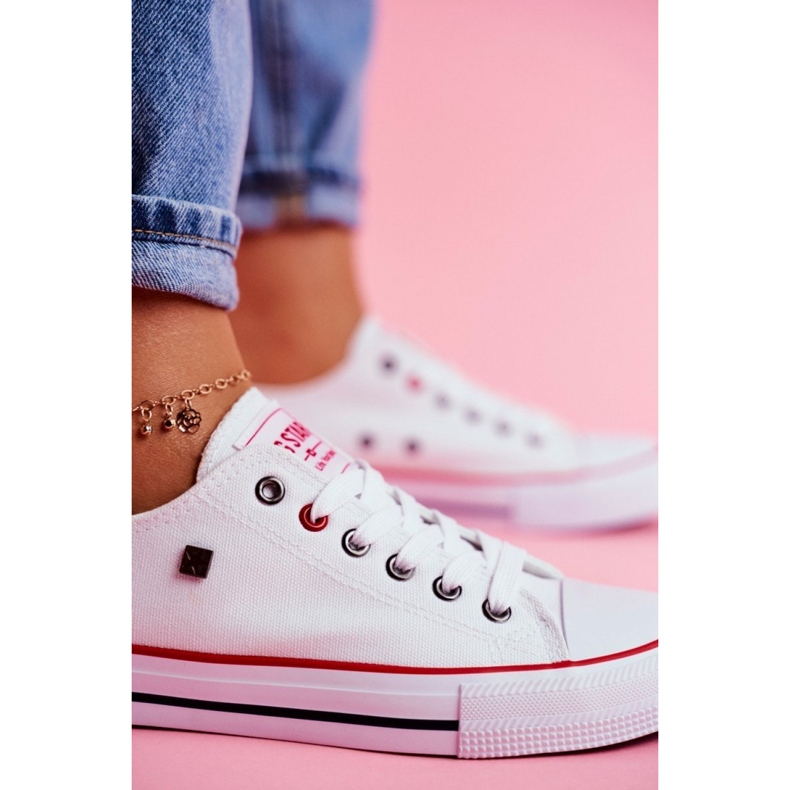 Big Star Adidași clasici cu șireturi albi 1