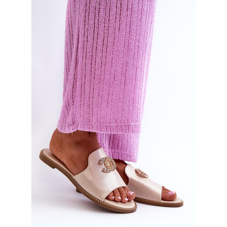 S.Barski KV27-050 Sandale flip-flop aurii de aur 1