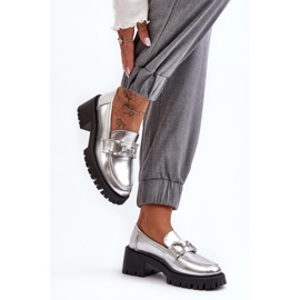 Mocasini slip-on dama argintii 1