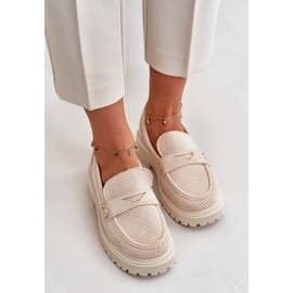 Mocasini confortabili Bej deschis 2