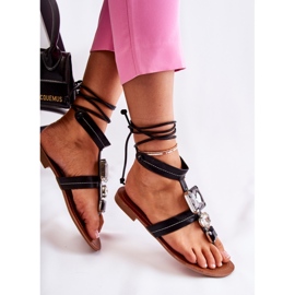 Step in style Sandale cu șireturi Model HJ7081 Negru 2