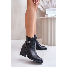 Jezzi Botine negre cu toc inalt negru 1