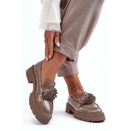 Pantofi de dama cu decor pe centura YL97, bej 1