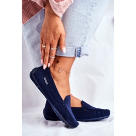 Mocasini de dama din Eco-suede 20PB26-2190 albastru 2