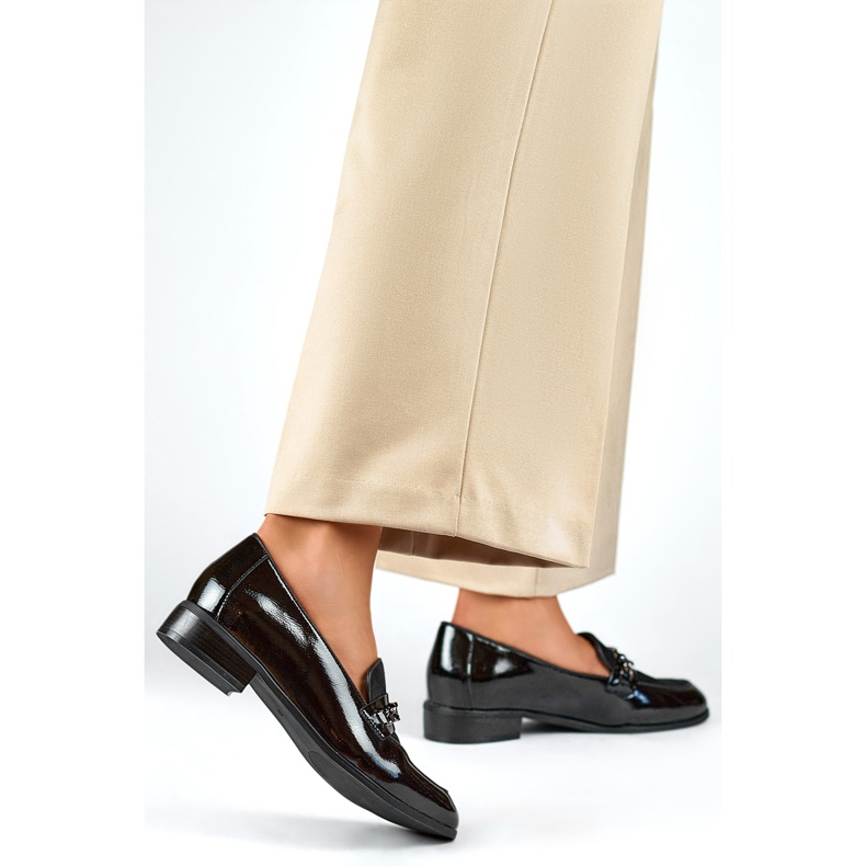 Pantofi de damă cu lanț 24-12309B negru 1