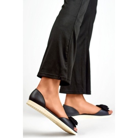 Balerini de damă cu fundă BG162B, negru 1 Balerini de damă cu fundă BG162B, negru 1