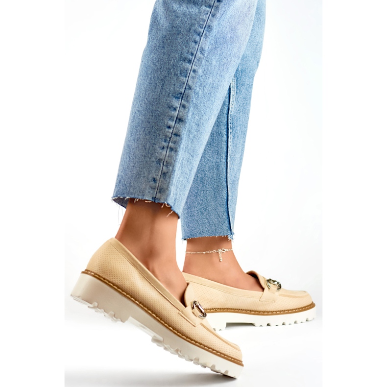 Pantofi dama cu decor GQ97BE, bej 1 Pantofi dama cu decor GQ97BE, bej 1