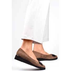 Pompe de damă cu fundă GD-FL766T Taupe maro 1 Pompe de damă cu fundă GD-FL766T Taupe maro 1