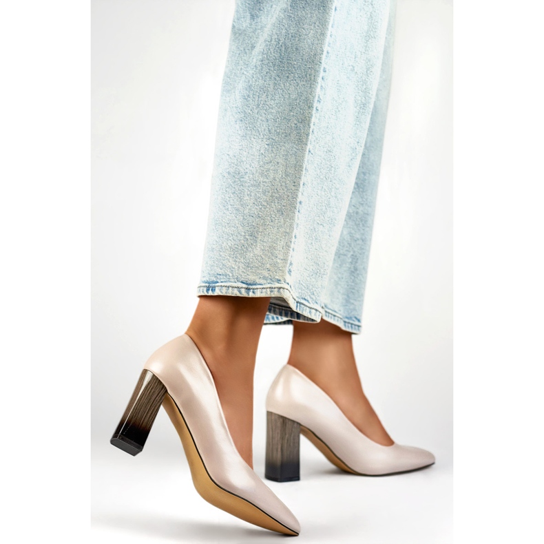 Pompe cu inserție din piele GD-FL486A-L.BE bej 1