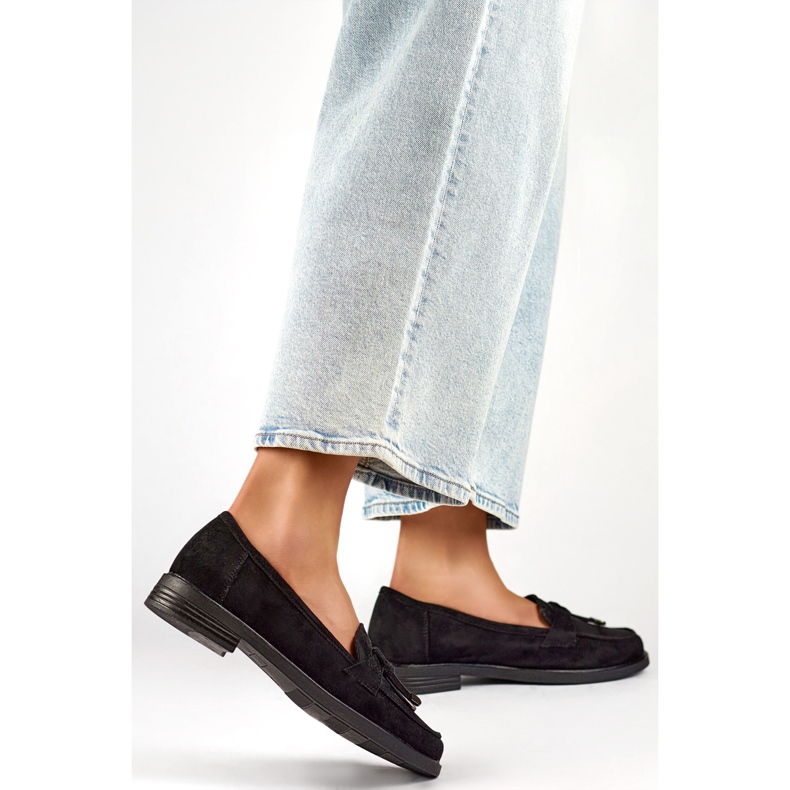 Pantofi de dama cu fundita 24-12369B negru 1