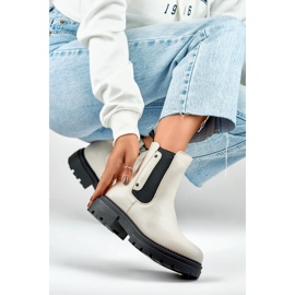 Cizme Chelsea Model 250004BE-PU Bej Deschis - PRIMO 1