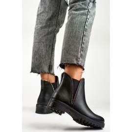 Ghete Chelsea izolate pentru damă RXJ-169B, negre negru 1