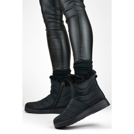 Cizme de zăpadă căptușite cu blană de damă W76B, negre negru 1