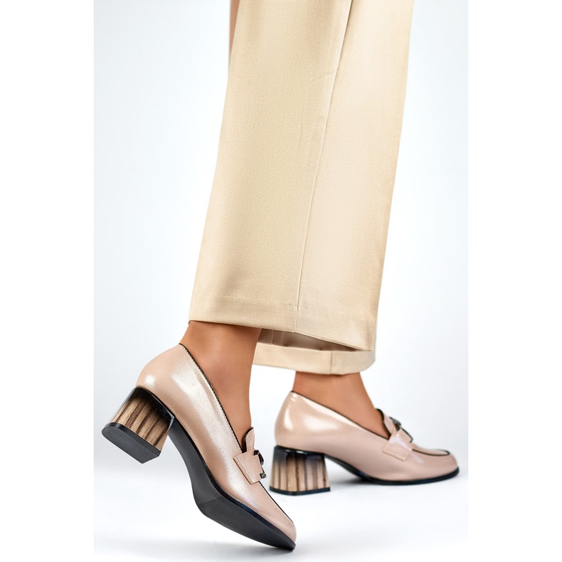 Pompe de damă cu decor GD-FL477D.BE bej 2