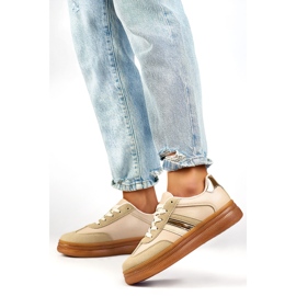Pantofi sport de damă A185BE, bej 1