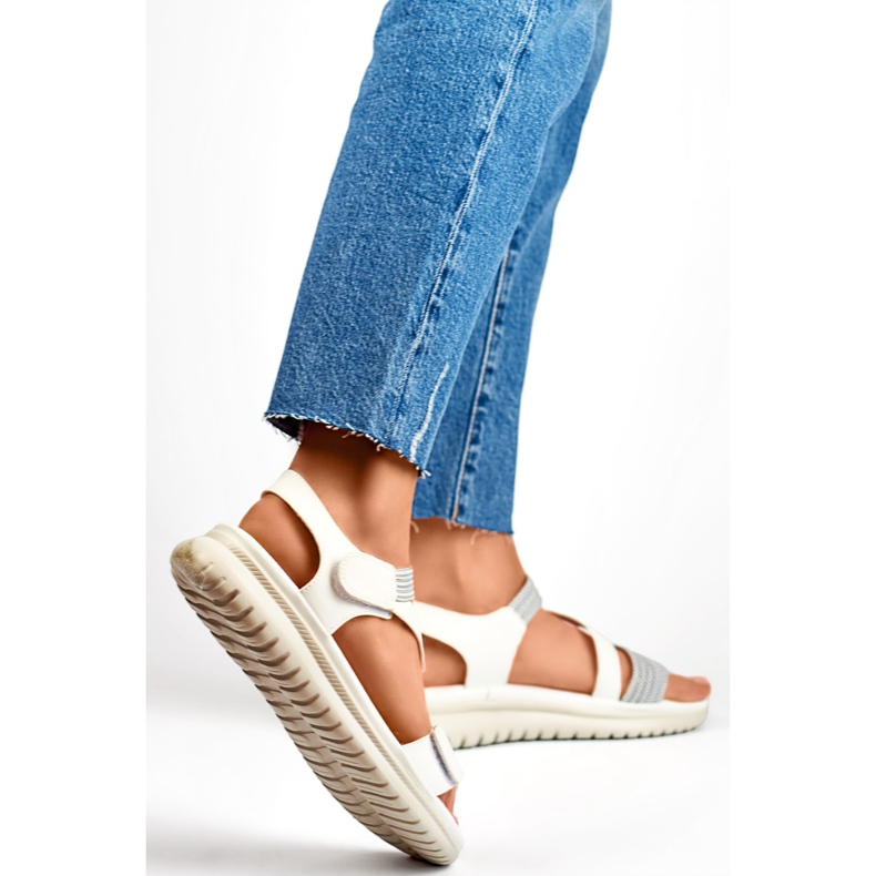 Sandale dama BM051-3019-1W albe 2