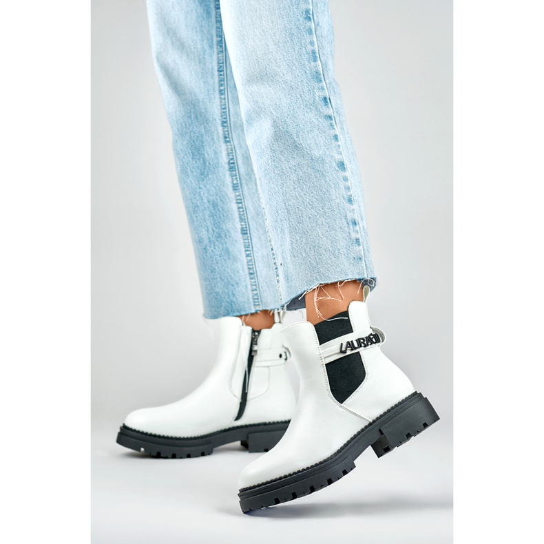 Cizme Chelsea Model 250005W-PU Alb - PRIMO 2