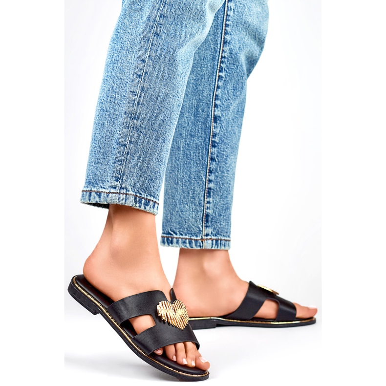 Slapi de damă cu Heart KK-731B, negru 1