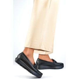 Mocasini cu pană de damă 24-21339B negru 1