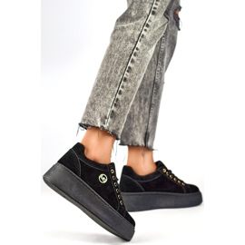 Pantofi sport de damă pe platformă TL251B, negri negru 1