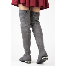 Fashion Muschetari gri cu perle 2