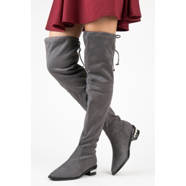 Fashion Muschetari gri cu perle 1