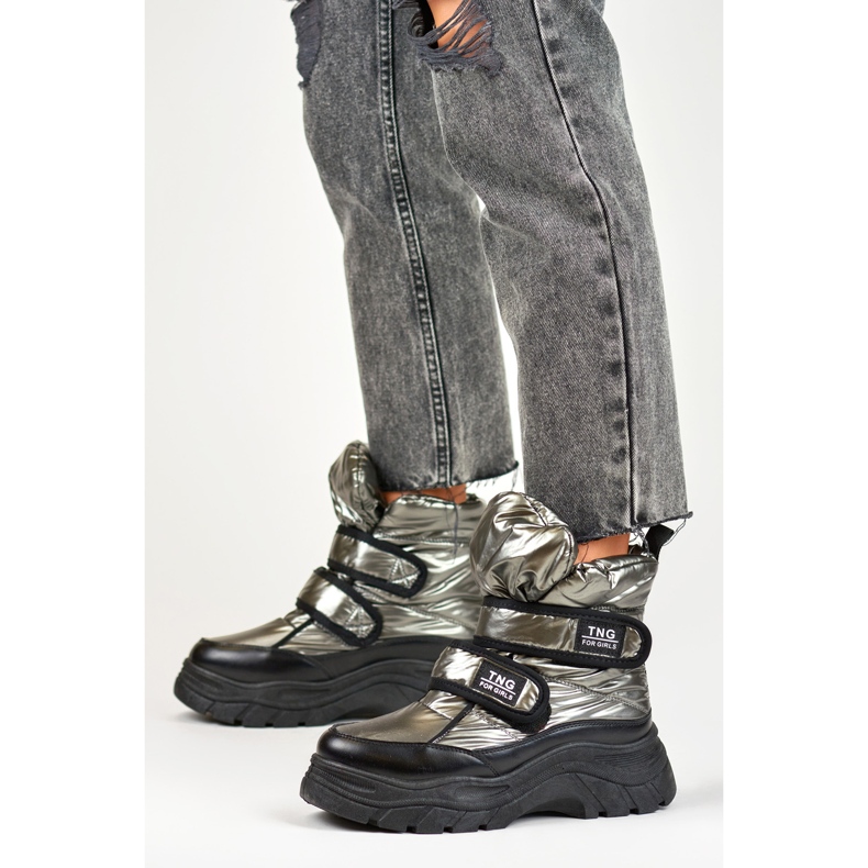 Cizme de zapada prinse cu Velcro 22-PY16062SI gri 1