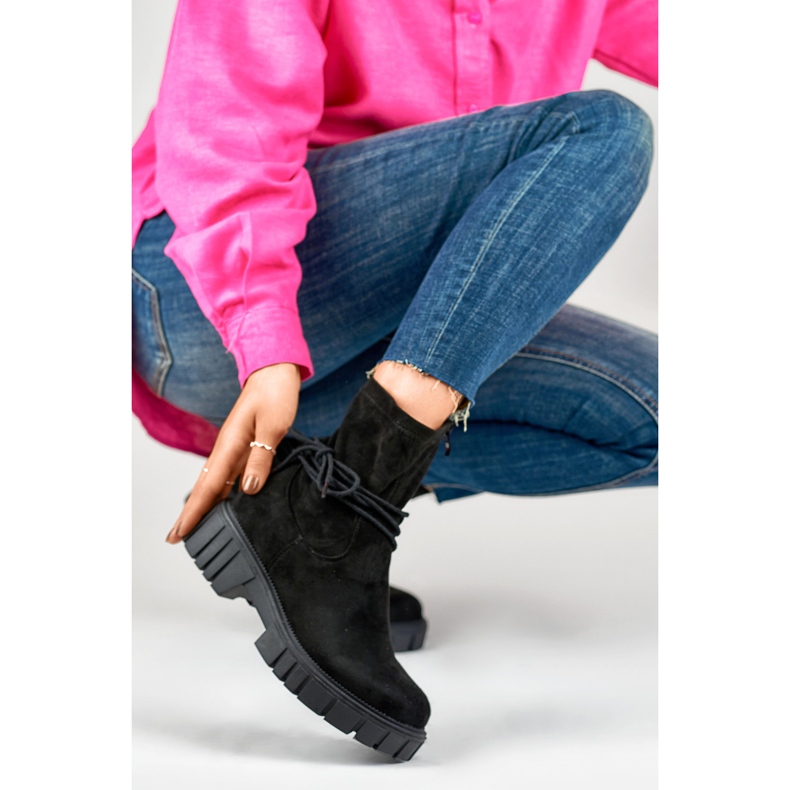 Cizme Model DE1127S-B piele intoarsa neagra negru 1