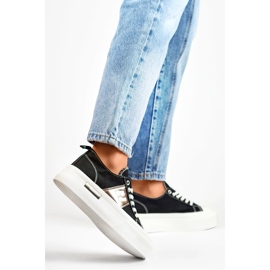 Pantofi de damă pe platforma LY100B negru 1