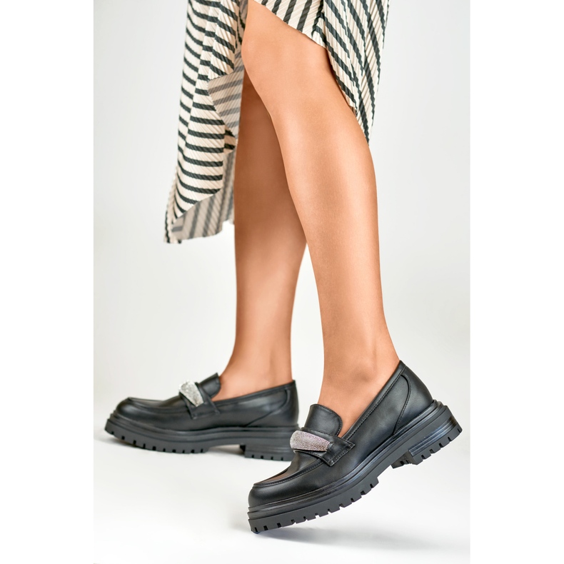 Pantofi de dama cu decor 7961B negru 2