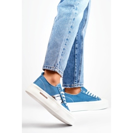 Pantofi de damă pe platforma LY100BL albastru 1