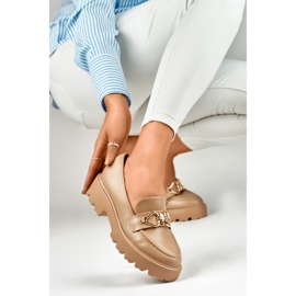 Pantofi dama cu decor B2733KH maro 1 Pantofi dama cu decor B2733KH maro 1