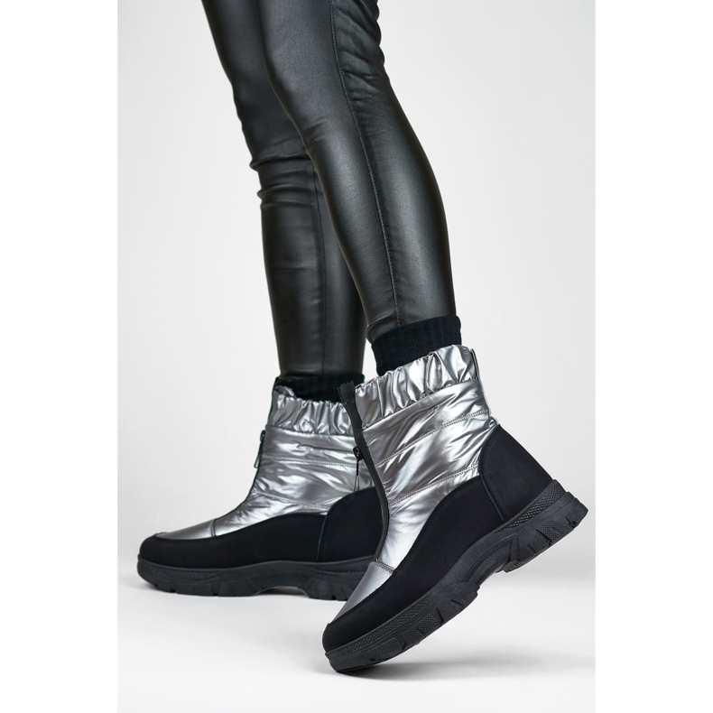 Cizme de zapada Model 3555-4-G Negru/Silver - PRIMO gri 1