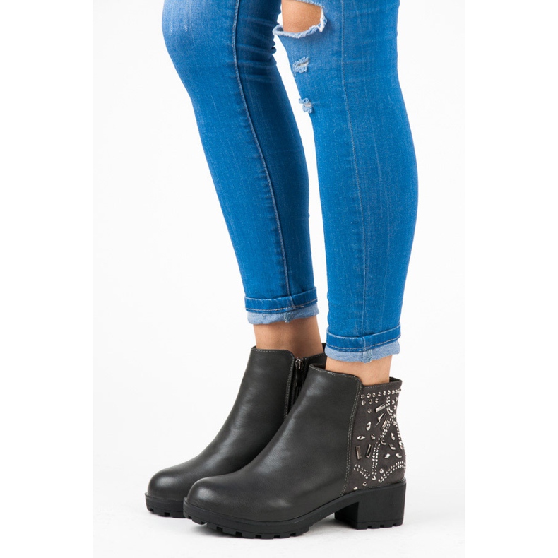 Vices Cizme Cu Cristale gri 1 Vices Cizme Cu Cristale gri 1