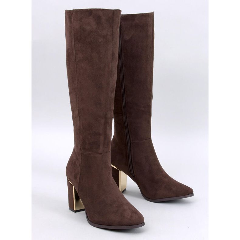 Cizme clasice cu toc de la Arlena Brown maro 1 Cizme clasice cu toc de la Arlena Brown maro 1