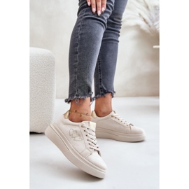 Adidași pentru femei pe platformă cu Hearts Beige bej 1