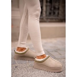 Cizme De Zapada Dama Platforma Izolata cu Blana, Verde, Remenia 2