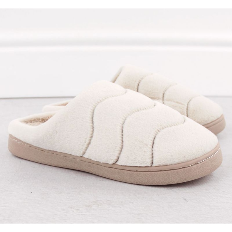 Unisoft W 6622 EVE466B papuci de casă din blană bej 2