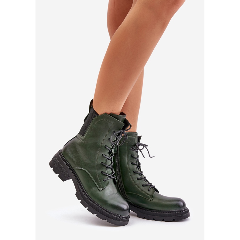 Jezzi Cizme Izolatoare Muncitor Cu Fermoar, Leairae Verde 1