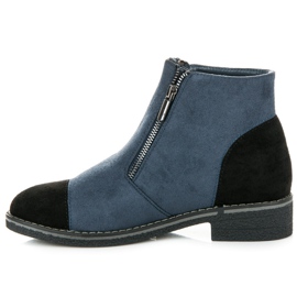 Vices Botine din piele intoarsa pentru toamna albastru 4