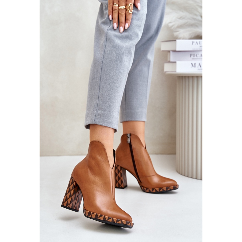 Botine din Piele Laura Messi 2836 Maro 2