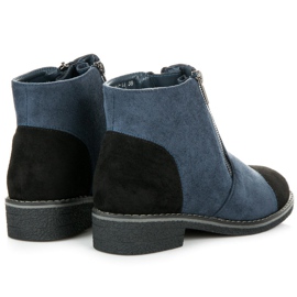 Vices Botine din piele intoarsa pentru toamna albastru 5