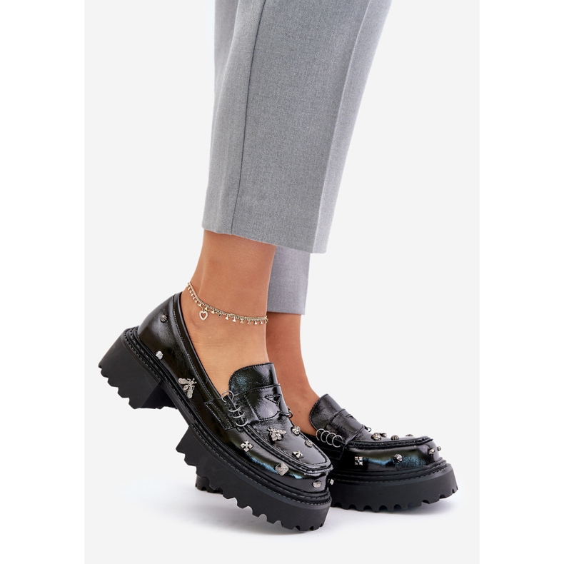 S.Barski Pantofi De Dama din Piele Lacuita Cu Decoratiuni D&A MR880-103 Negru 1 S.Barski Pantofi De Dama din Piele Lacuita Cu Decoratiuni D&A MR880-103 Negru 1