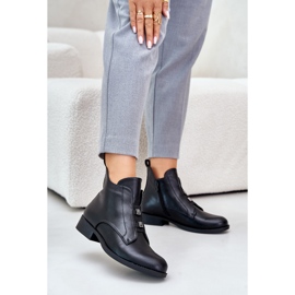 Cizme izolate de damă cu tocuri plate din piele ecologică S.Barski HY42-716 negru 2 Cizme izolate de damă cu tocuri plate din piele ecologică S.Barski HY42-716 negru 2