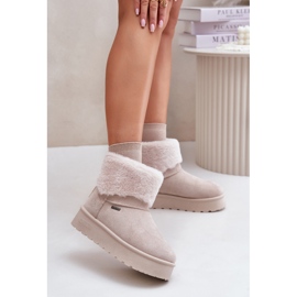 Cizme De Zapada Platforma Cu Blana Big Star OO274A107 Bej Deschis 2