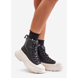 Pantofi izolați din piele pe o platformă masivă Big Star OO274A599 Negru 1