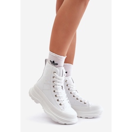 Adidași izolați din piele pe o platformă masivă Big Star OO274A598 alb 1